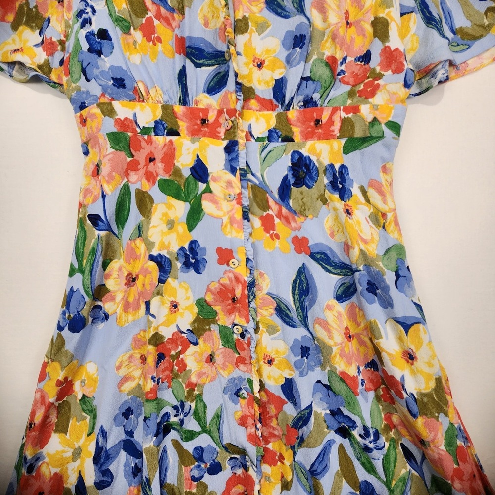 Maggy London Women's Button Floral Multicolor‎ Romantic Dress Size 12 - Picture 3 of 10